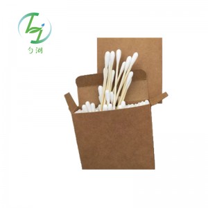 Disposable Cotton Swab , Biodegardable Eco-friendly With Bamboo Stick - ZhongXing